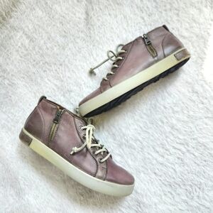 Blackstone 37 Leather Lace Up Mid Sneakers Charcoal